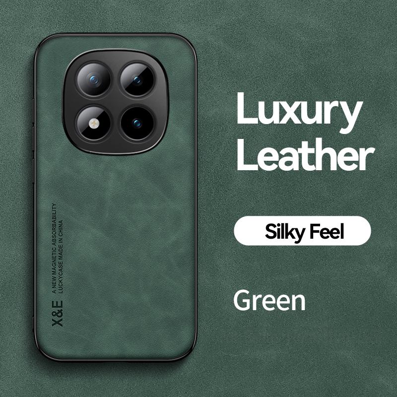 KEYSION Luxury Retro PU Leather Phone Case for Redmi Note 15 Pro + 5G Silicone+PC Shockproof Phone Cover for Redmi Note 15 4G 5G