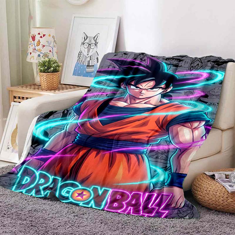 Dragon Ball Anime Print Blanket, Warm and Comfortable Flannel Blanket, Suitable for Bedrooms, Sofas, Beds, Chairs, Picnics, and