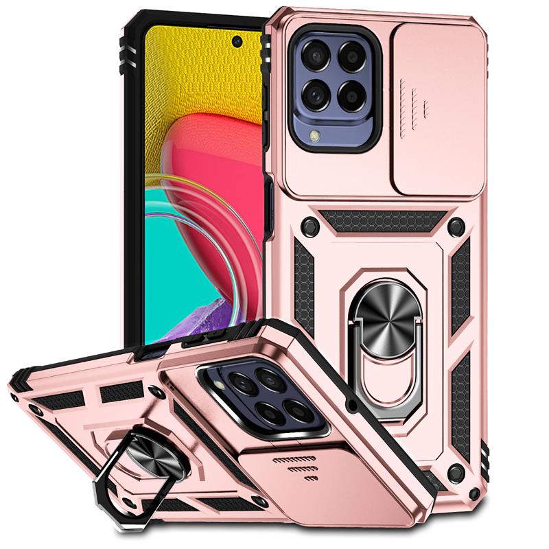 

Чехол для Samsung Galaxy M53, бронированный чехол для телефона со сдвижной камерой для Samsung M53 M 53 53M 5G SM-M536S 6.7 , задняя крышка с кольцом-держателем для автомобиля For Galaxy M53 5G