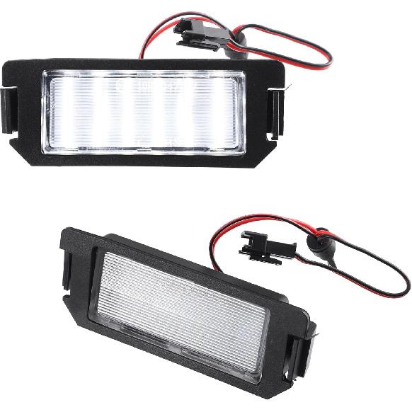 Car 6000K White LED License Plate Light Assembly 925012M000 2835SMD for Hyundai Veloster 2012-2017 ABS Clear Black 1 Pair