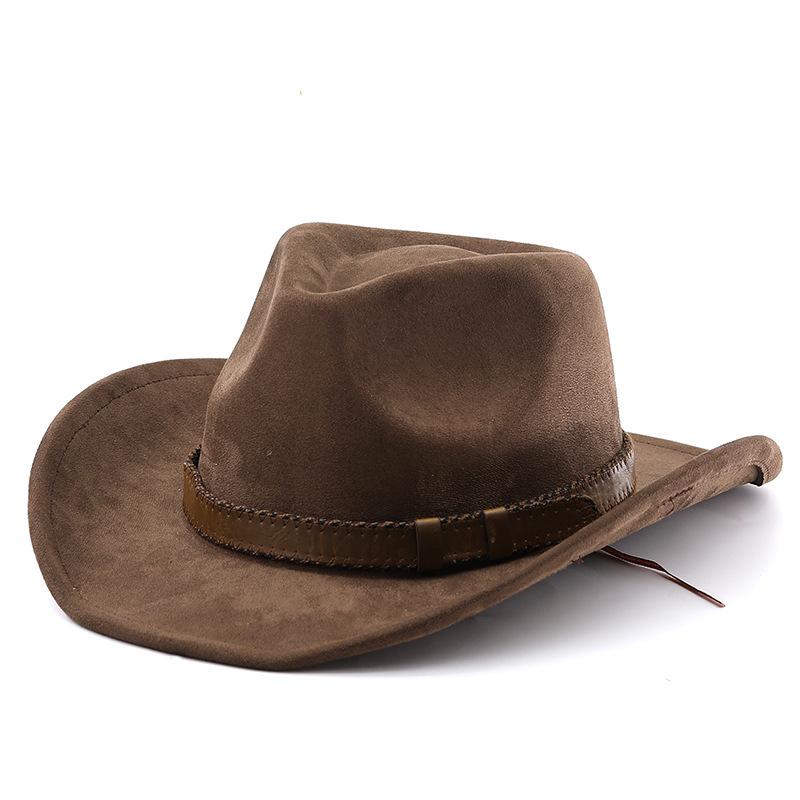 Cappello di lana scamosciato uomo donna cappello da coppia cappello da cowboy western di lana
