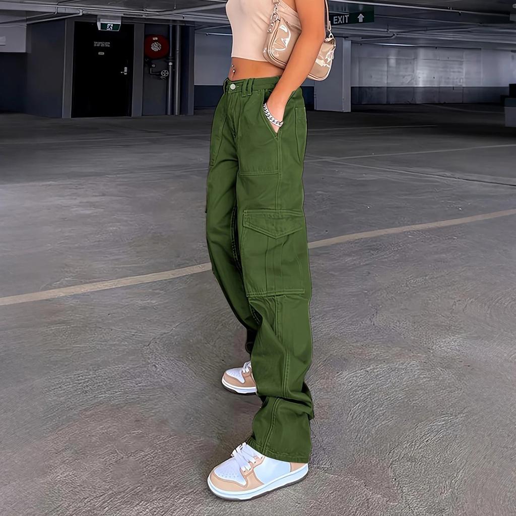 Women's High Waist Washed Women's Jeans Fashionable Versatile Straight Leg Pants