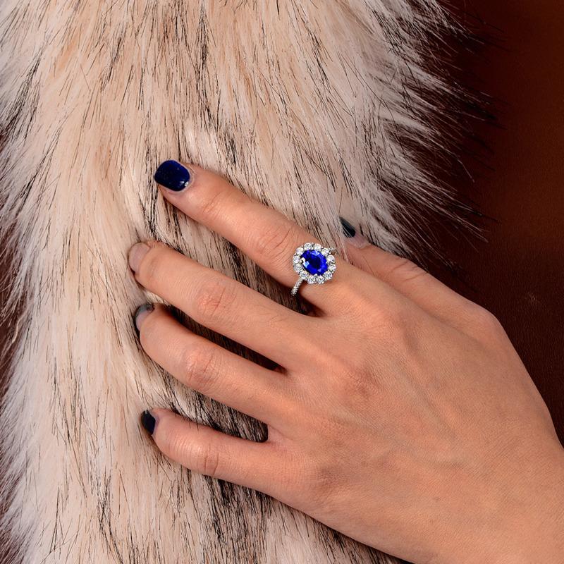 Gica Gema 925 Sterling Silver Created Sapphire Zircons Gemstone Rings For Women Sparkling Wedding Fine Jewelry