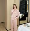 Women's Heart-Shaped Jacquard Ice Silk Pajamas - Long Sleeve & Pants