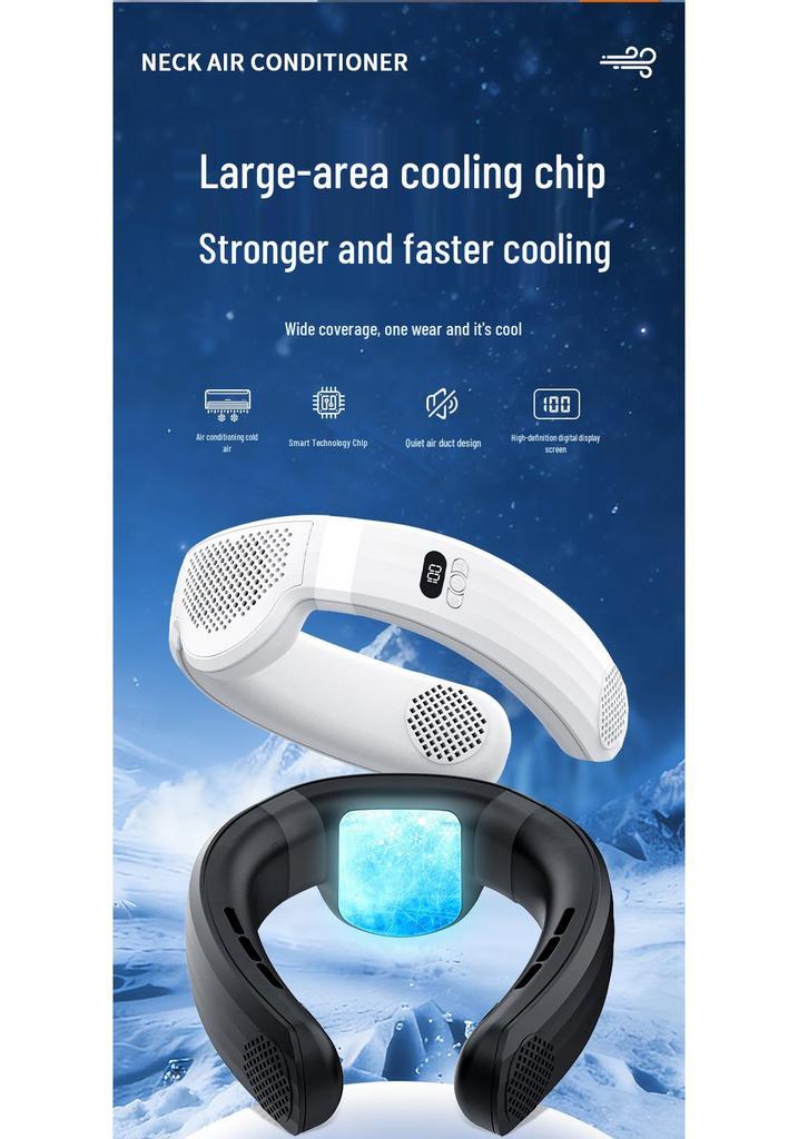 Silent Leafless Neck Fan: Portable Outdoor Semiconductor Cooler