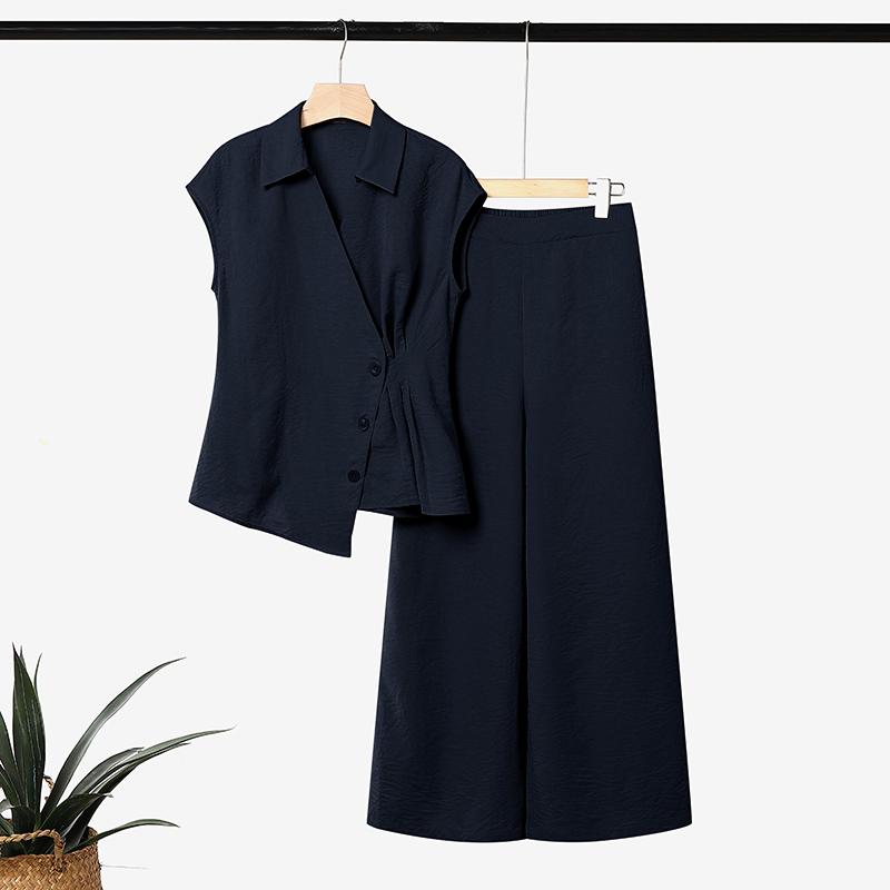 ZANZEA Seturi Casual din Două Piese pentru Femei: Topuri Vestă fără Mâneci și Pantaloni Lungi