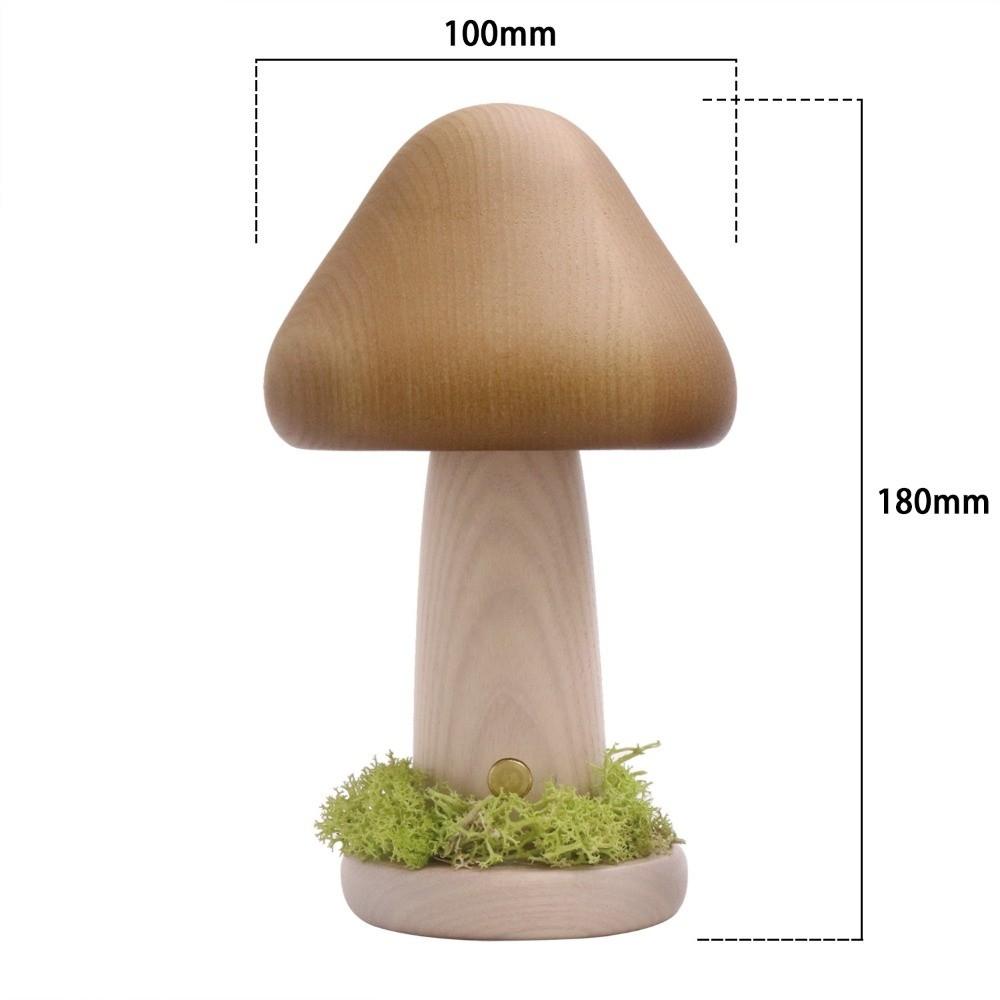Warm Light Mushroom LED Night Light Beech Wood LED Light Twisted Mushroom Nightlight Three Colors Touch Switch