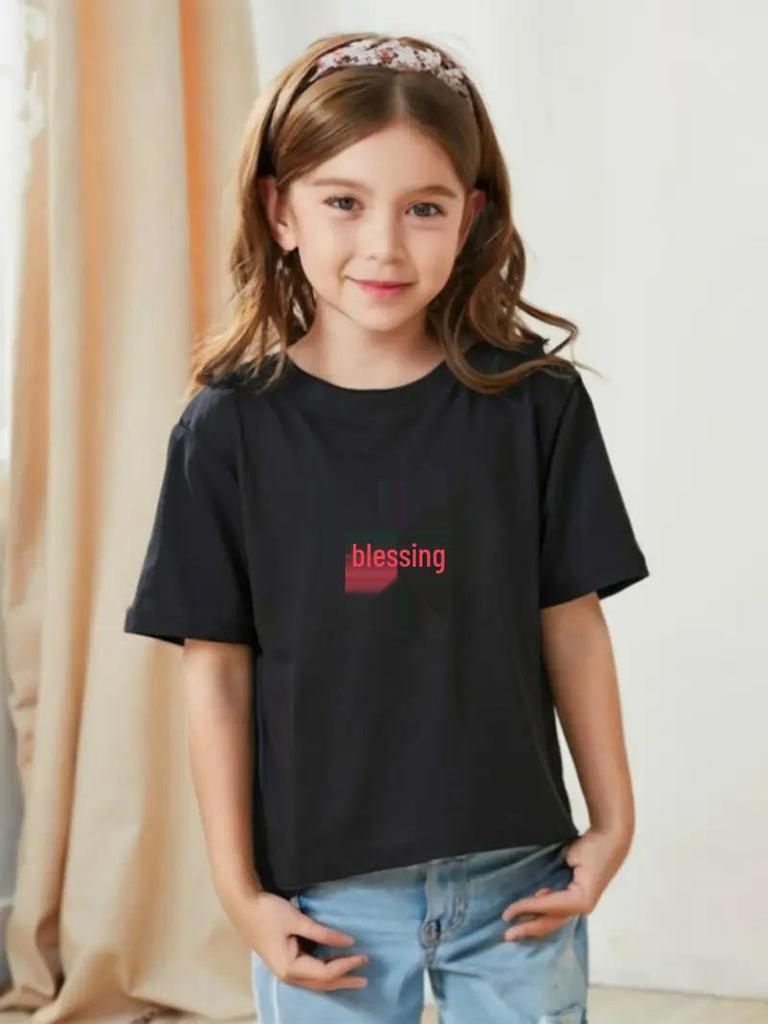 Pure Cotton Solid Color Children's Short-Sleeve T-Shirt for Girls and Boys