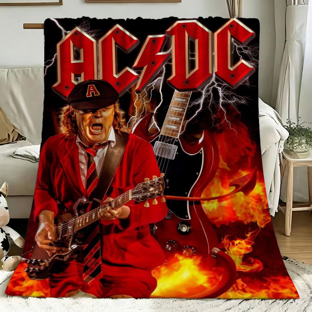 Angus Young Rock Guitar Blanket Camping Trip Soft And Comfortable Office Rest Blanket Bedroom Outdoor Plush Blanket