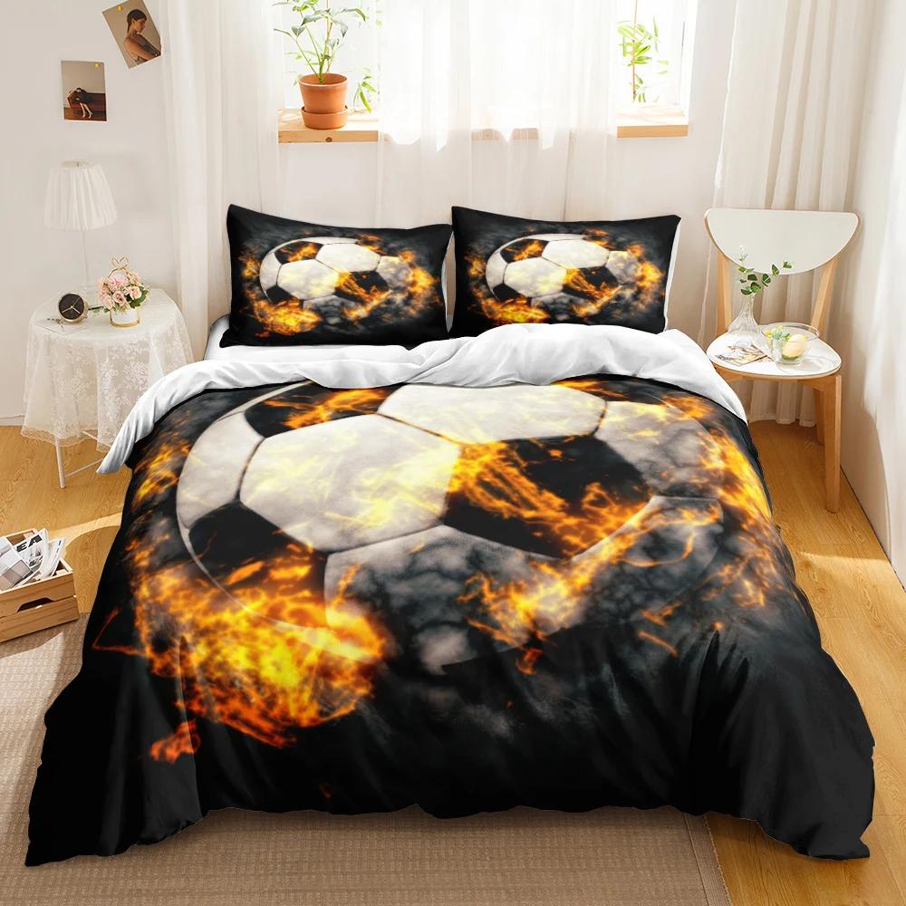 

Футбольный комплект пододеяльников Футбольное одеяло для детей Девочек Подростков Спортивная тематика Дышащий Let s Go Twin Полиэстеровый чехол Qulit 70x133cm 2pcs