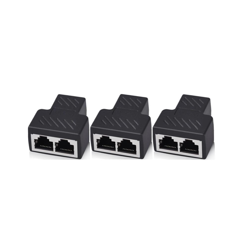 Network Rj45 Cable Port Network Cable Splitter Extender Plug Adapter Connector Split Into Two Splitter Coupler Cable Extender