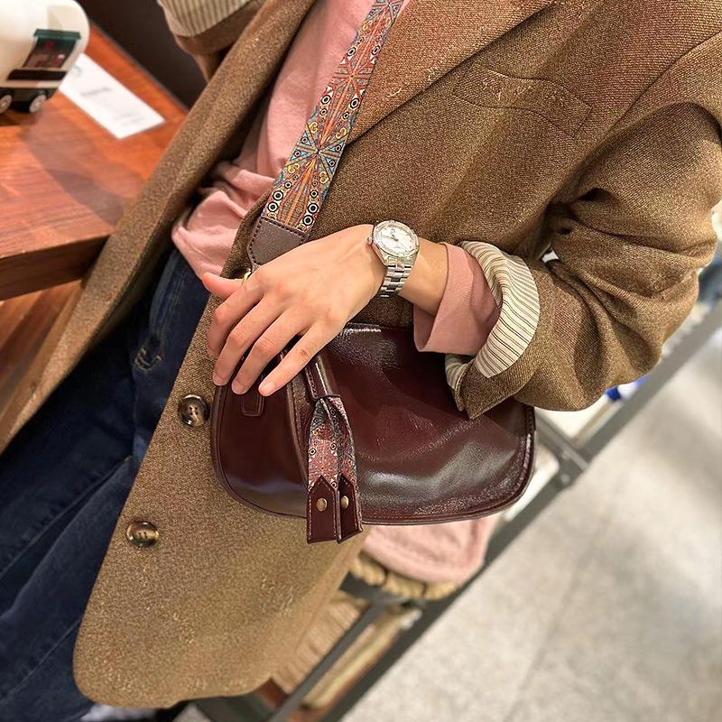 Leather women's bags, messenger bags, niche versatile shell bags, women's new cowhide bags, shoulder bags