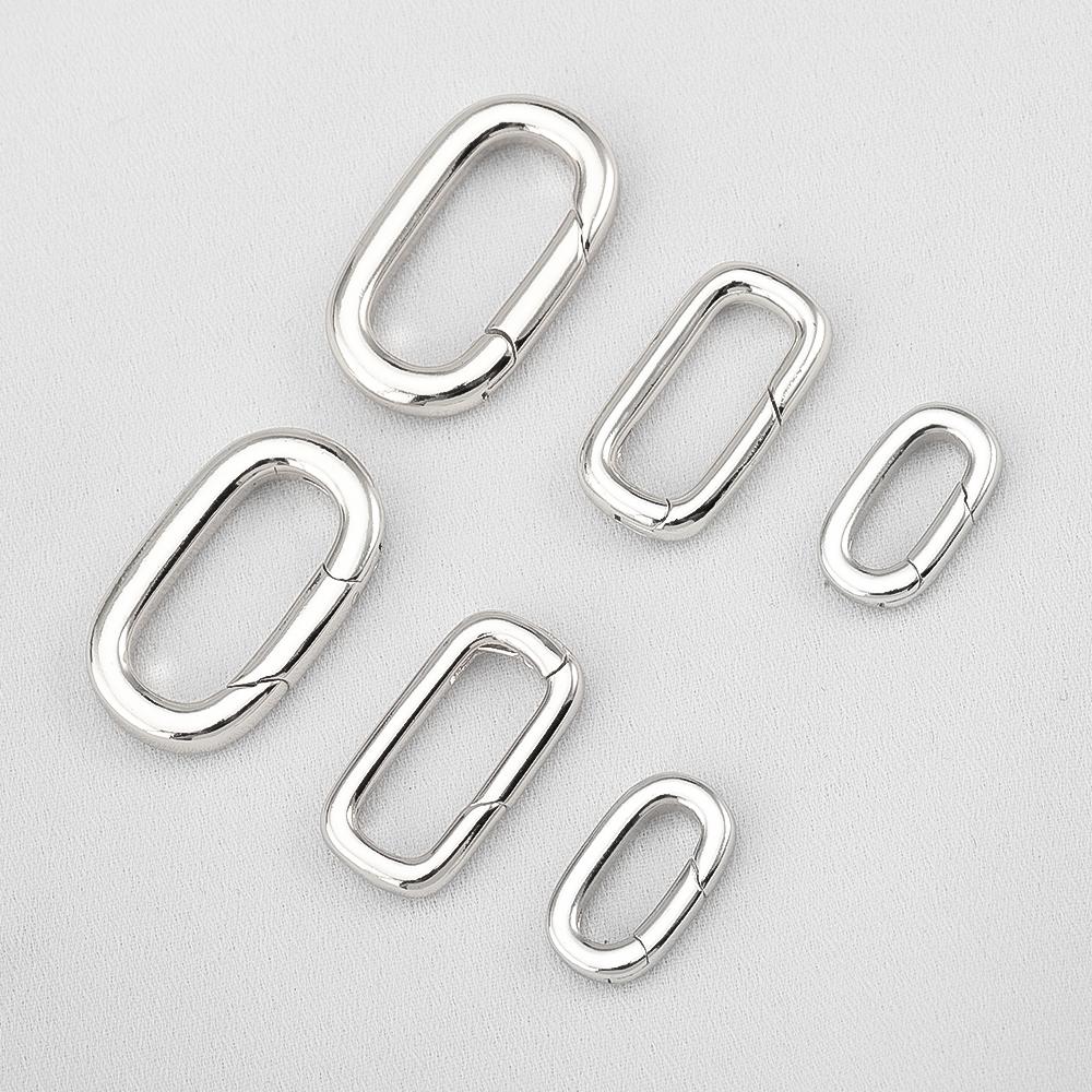 2pcs 18K Gold Filled Oval Carabiner Necklace Clasps Closures Pearl Enhancer Connector Brass DIY Jewelry Necklace Bracelet Making