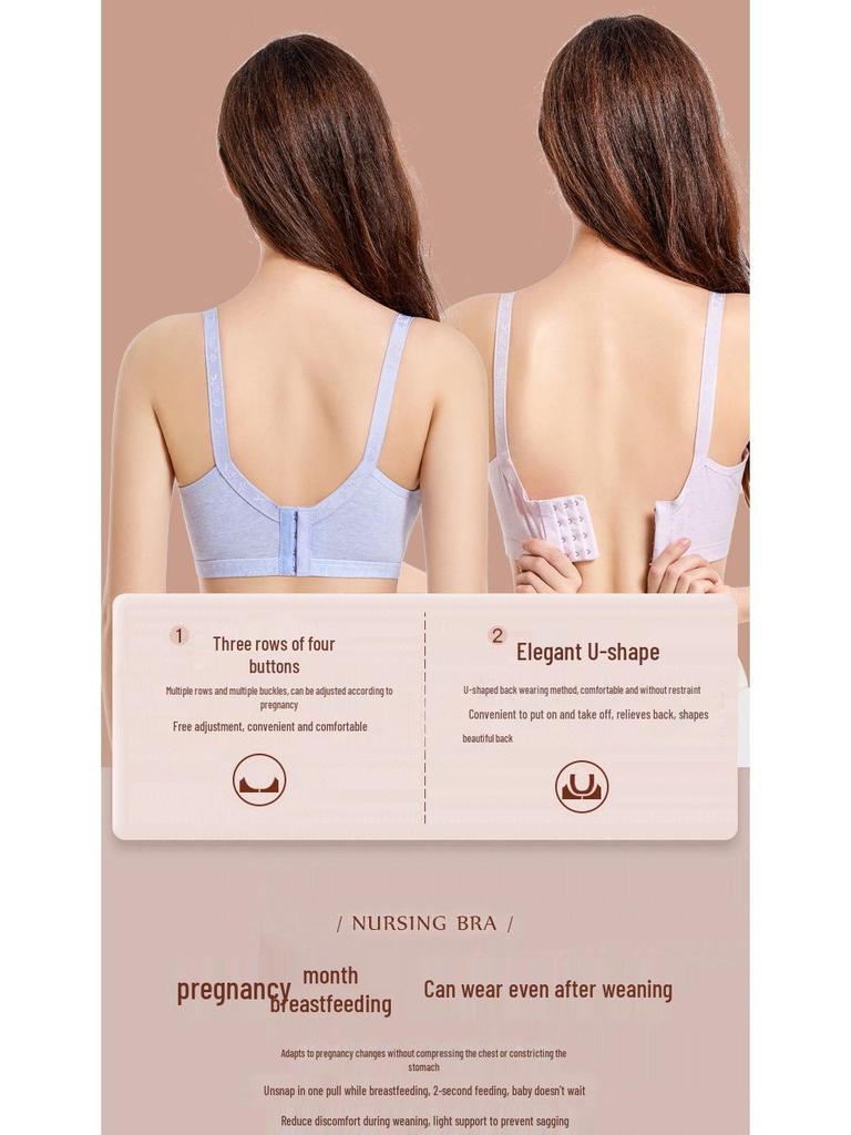 Wire-Free Double-Open Maternity Nursing Bra - Anti-Sagging, Supportive, Easy Feeding Access