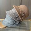 Middle-aged and Elderly Women's Mother Hat Autumn and Winter Woolen Knitted Hat British Dome Warm Fisherman Basin Hat