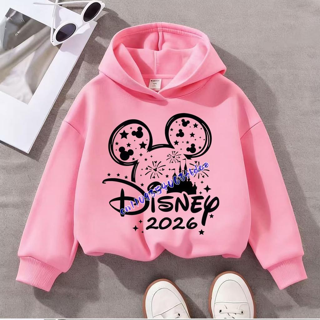 Cartoon Print Kids Hoodie Girls Casual Long Sleeve Pullover Sweatshirt Children Hooded Tops