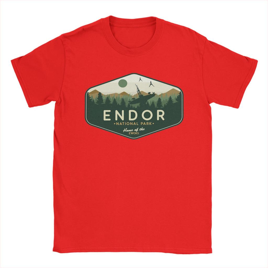 Endor Nationalpark Heimat der Ewoks T-Shirt für Herren Tatooines Baumwoll-T-Shirt O-Ausschnitt Kurzarm T-Shirt Geschenkidee Kleidung