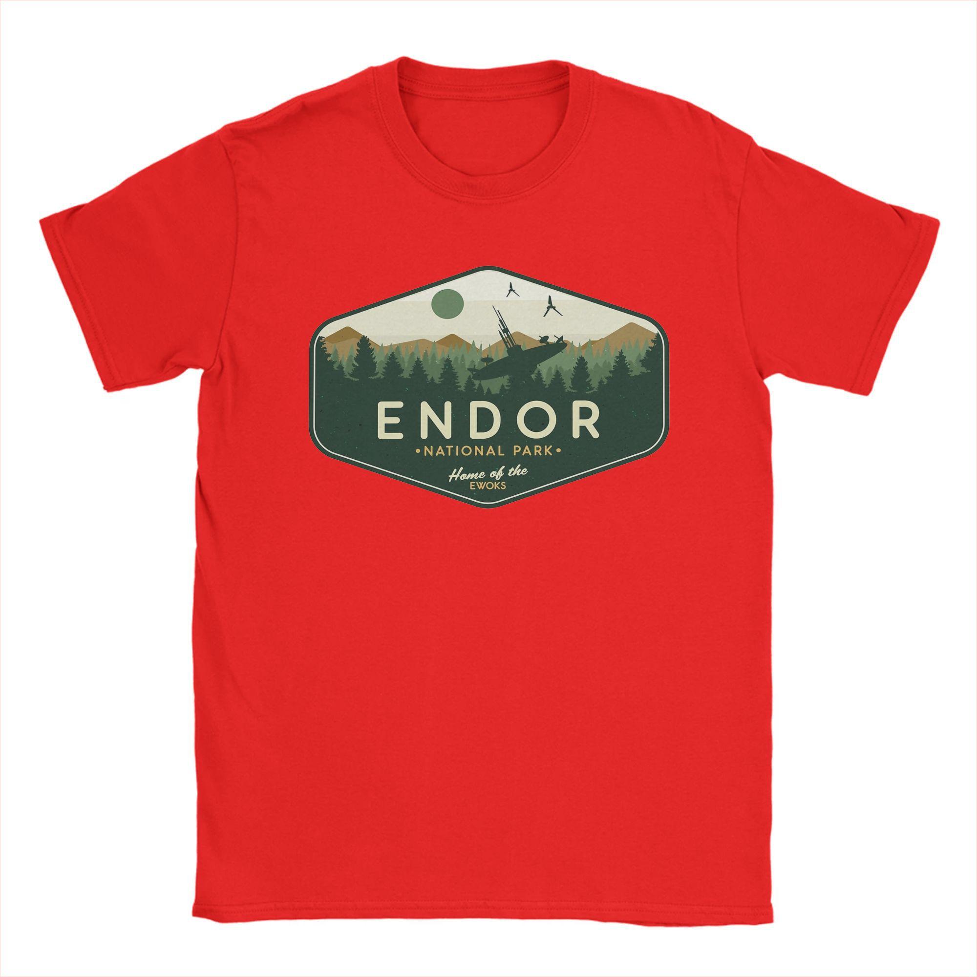

Endors National Park Home of the Ewoks T-Shirt for Men Tatooines Cotton Tee Shirt O Neck Short Sleeve T Shirt Gift Idea Clothes S