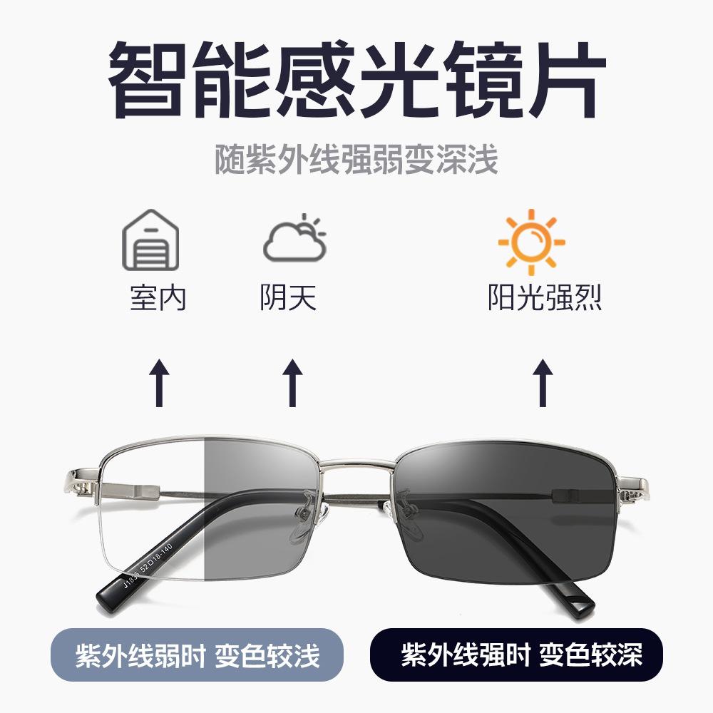 Photosensitive Color-Changing Reading Glasses Progressive Multi-Focus Far And Near Dual-Purpose Anti-Blue Reading Glasses Look Far And Near
