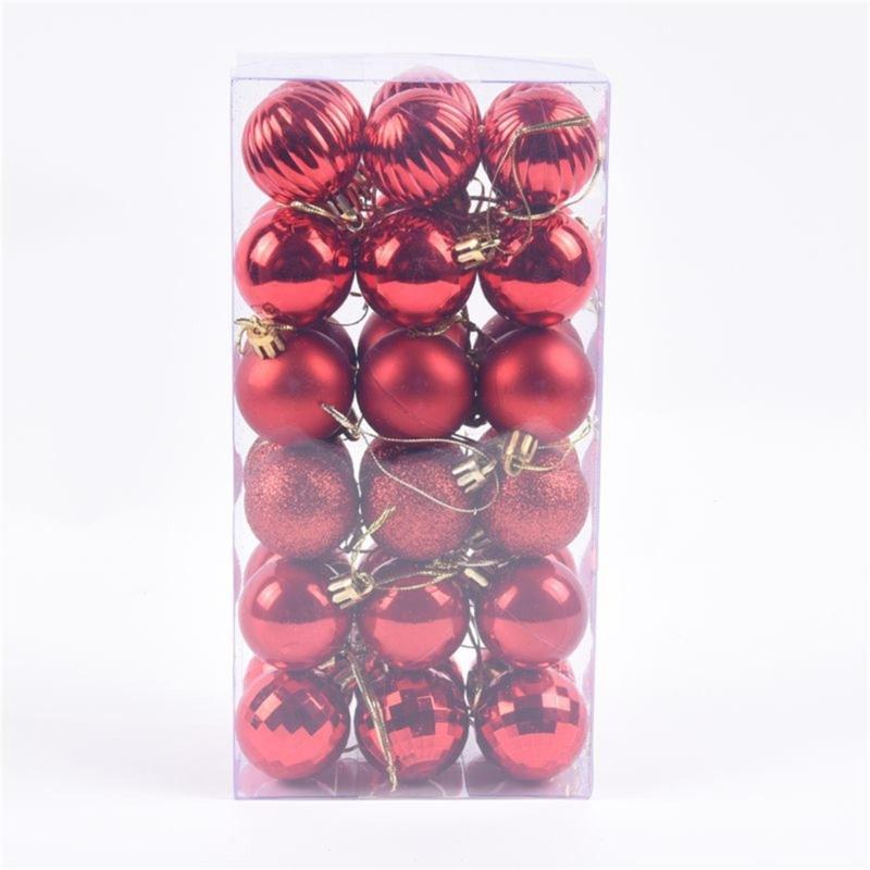 1 Box Christmas Ball Christmas Tree Ornament Home Christmas Hanging Pendant 2024 New Year Gift Holiday Party Decoration