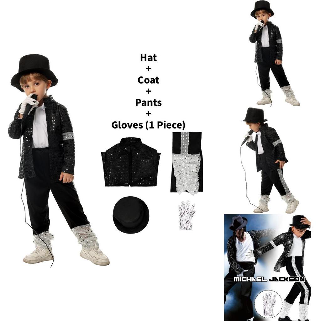 Michael Jackson Cosplay Costume For Children With Polyester Fabric For Dance Shows