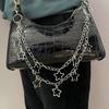 Wind trend hollow five-pointed star pendant, multi-layer trouser chain, personalized versatile bag pendant
