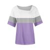 Women's Casual Printed Asymmetric Neck Short Sleeve Decorative Button T-Shirt Top