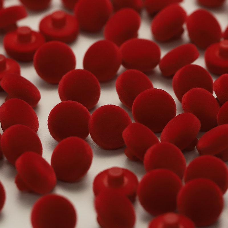 Flocking Clothing Button Cheongsam New Chinese Style Knitted Cardigan Sleeve Collar Button Shirt Red Black Accessories Button