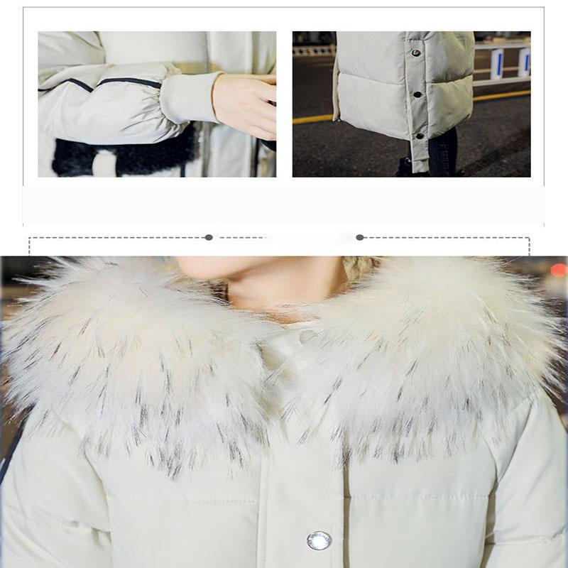 Down Jacket Winter Korean Fashion Big Size Fur Collar Mid-length Hooded Thick Warm Large Size Jacket Suitable for Women