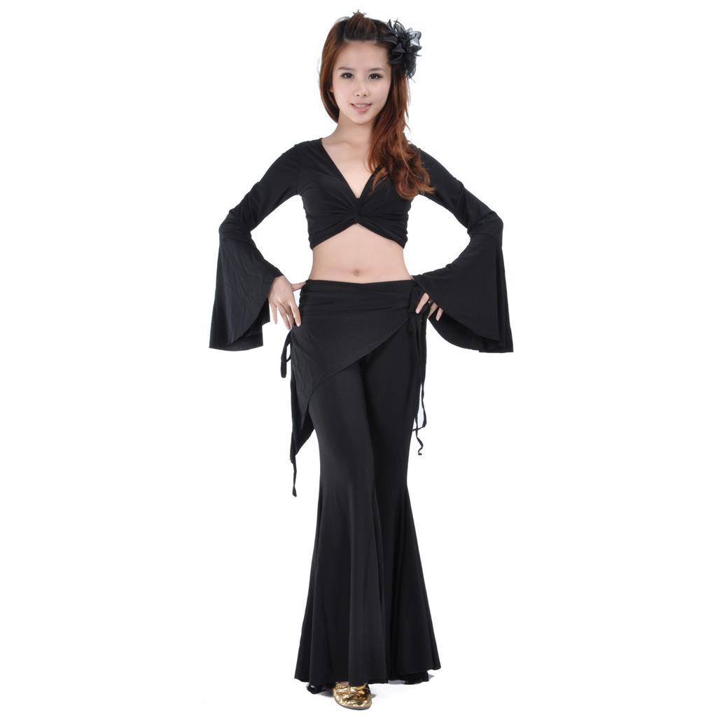 Crystal Cotton Trumpet Sleeves and Crystal Cotton Waist Skirt Tribal Pants Belly Dance Set Belly Dance Autumn and Winter Set