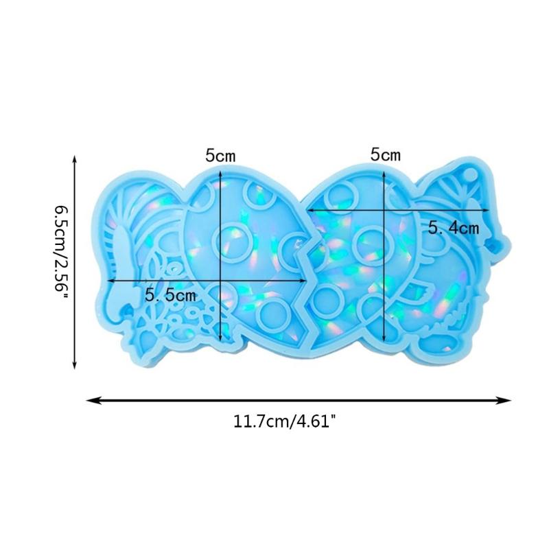 Holographic Resin Molds with Hole Christmas Gnome Pendant Silicone Mold for DIY Keychains Pendants Jewelry Resin Craft