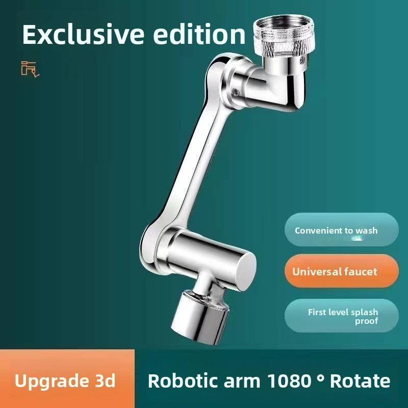 Mechanischer Arm Universeller Wasserhahnverlängerer Waschbecken, Multifunktionaler Vollkupfer Drehbarer Haarwaschhahn, Verlängerter Universeller Wasserhahn