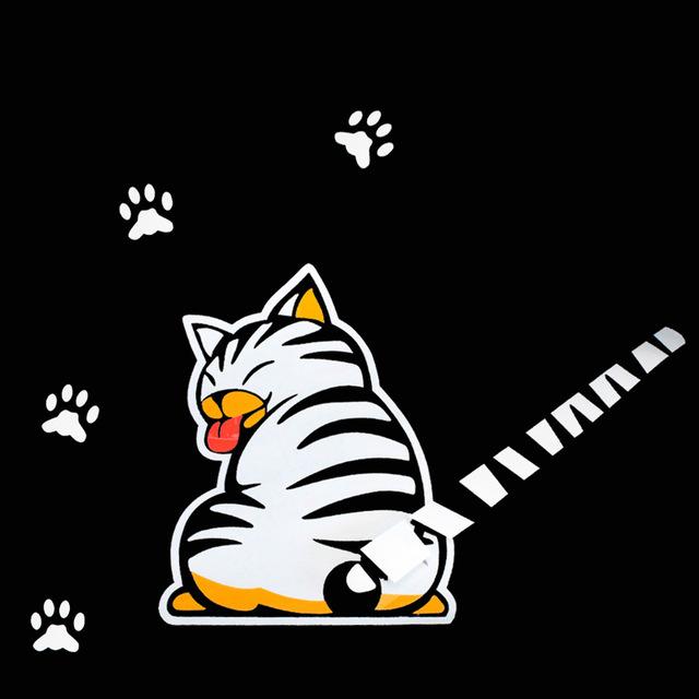 Car sticker Rear windshield wiper rear cat sticker Rear tail wagging moving cat sticker Creative personality sticker