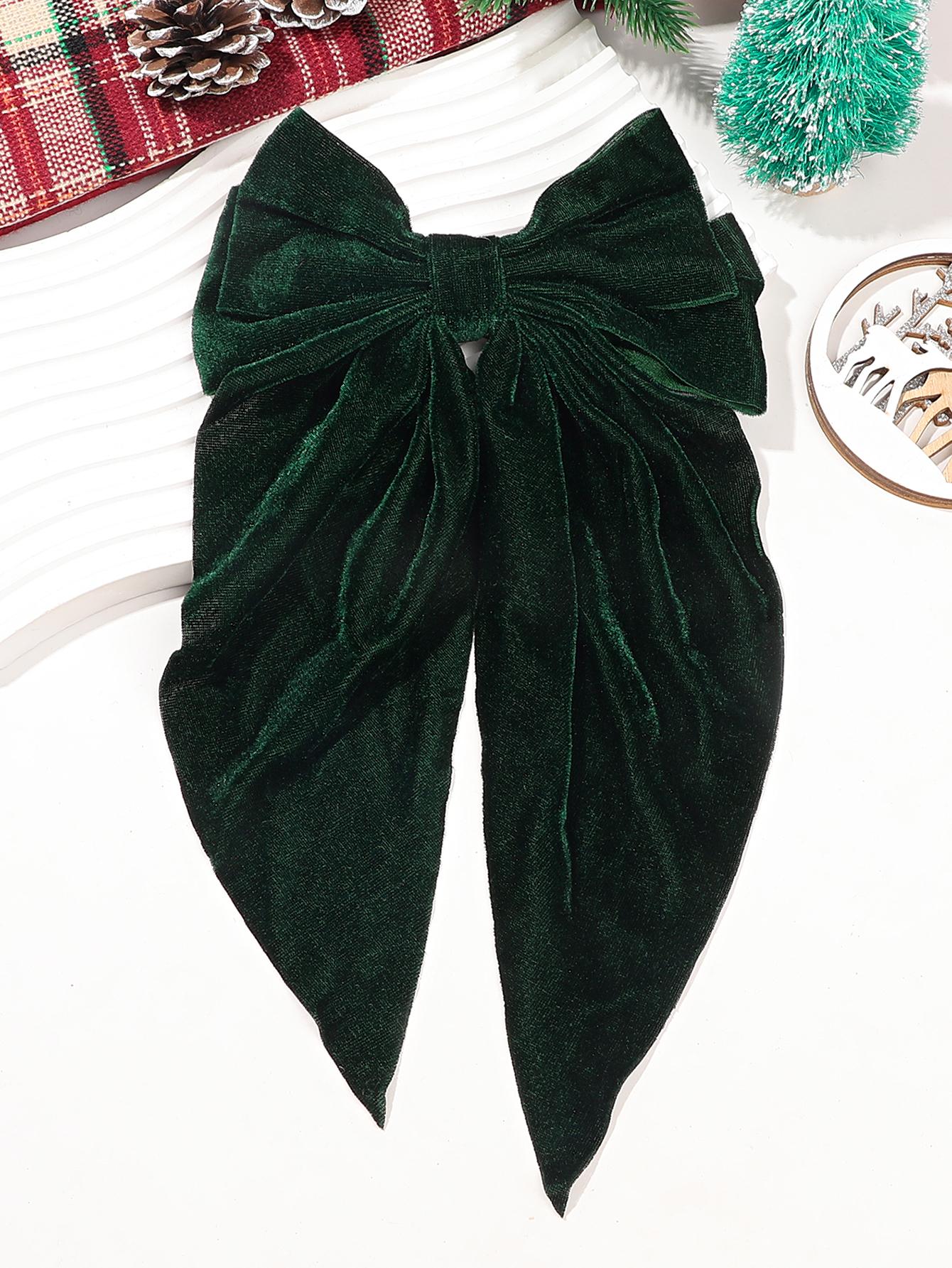 

1 шт. Бархатные красные заколки-банты для волос с длинным хвостом, Бант для волос, Аксессуары для волос Зажимы-слайдеры Металлические зажимы для девочек, женщин