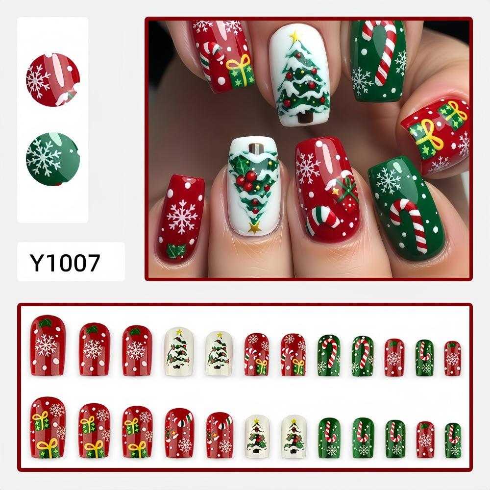 Festliches Schneeflocken- und Zuckerstangen-Set für tragbare Nagelkunst