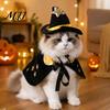 Pet Halloween Costume 1 Set Cat Witch Costume, Black Cape And Wizard Hat, Moon Hat with Strap Star Cloak Pointed for Cats Small Medium Dogs