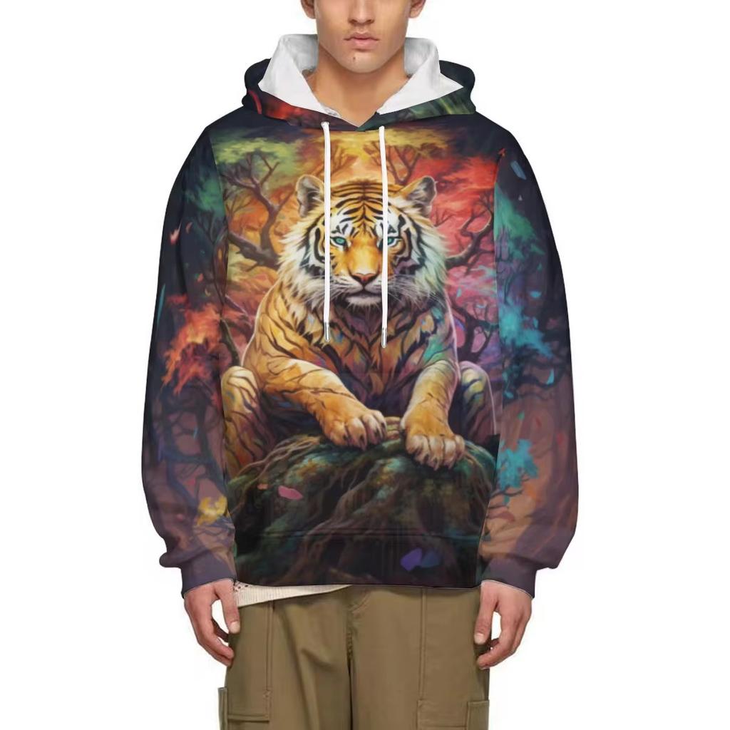 Hot Sale Tiger Print Hoodie Sweatshirts Men Women Fashion Casual Long Sleeve Pullover Print Harajuku Streetwear Hoodies