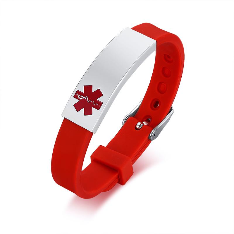 Engraving Custom ICE Text Name Medical Alert Bracelet Women Men Emergency Remind Jewelry Personalize Medical Alert ID Bracelets