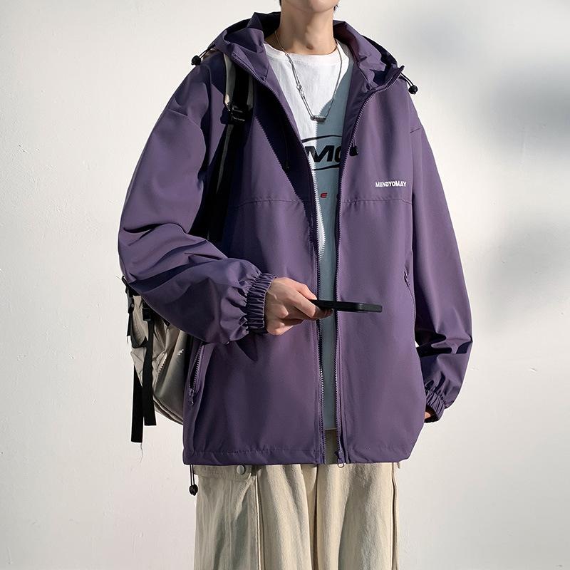 Spring and Autumn Charge Jacket Outdoor Sports Jacket Trendy Simple Loose Hooded