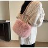 Fashion Faux Fur Ladies Shoulder Bag Soft Fluffy Female Crossbody Bag Handbag Square Luxury Tote Bag for Women