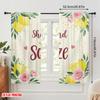 2pcs 2D flat printing Window Curtains Lemon squeeze rose floral Fabric Without Electricity Festive Curtains Perfect for Festive