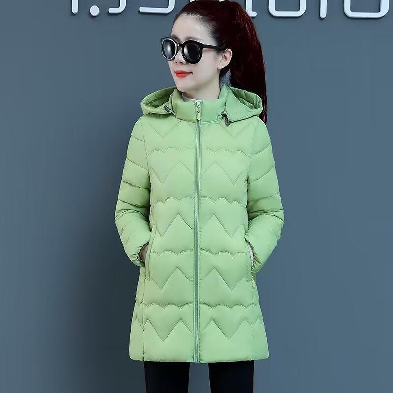 Hooded Winter Jacket Female Parka Removable Cap Cotton Coat Women's Mid-Long Korean New Loose Thicken Down Cotton Coat