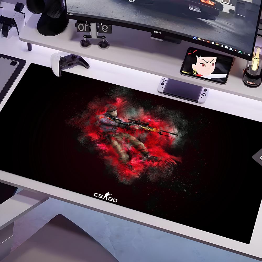 CS GO Guns Mouse Pad Multiple Sizes Large Square Computer Office Game Table Mats Rubber Anti-slip Mousepads 600x300x2mm