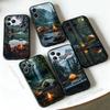 Nature Mountain Outdoor Camping Phone Case For iPhone  17,16,15,14,13,12,11,Pro,Max,Plus,E,Air,Mini Black Shockproof Funda Cover