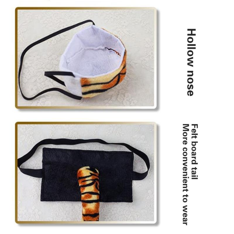 Kid Animal Costume Set Include Animal Ear Headband Tail Nose Bowtie Skirt Halloween Animal Leopard Animal Outfit