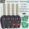 DR CWTWB1U751 TWB1U761 ID46Chip 315/433MHz Auto Afstandsbediening Sleutel H0561-C993A Voor Nissan X-Trail Versa Micra Rogue Qashqai Sunny Tiida