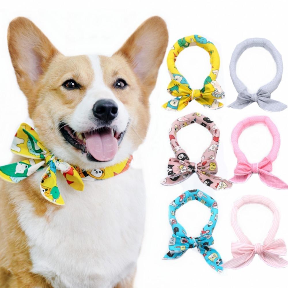Soft Pet Cooling Scarf Adjustable Cat Neck Strap Puppy Cooling Headband  For Preventing Heatstroke