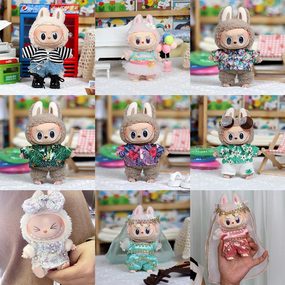 For 17cm Labubu Doll Clothes Fashion Clothes Hoodies Doll Clothes Hoodies Dolls Accessories Cute Decoration Little Cloths