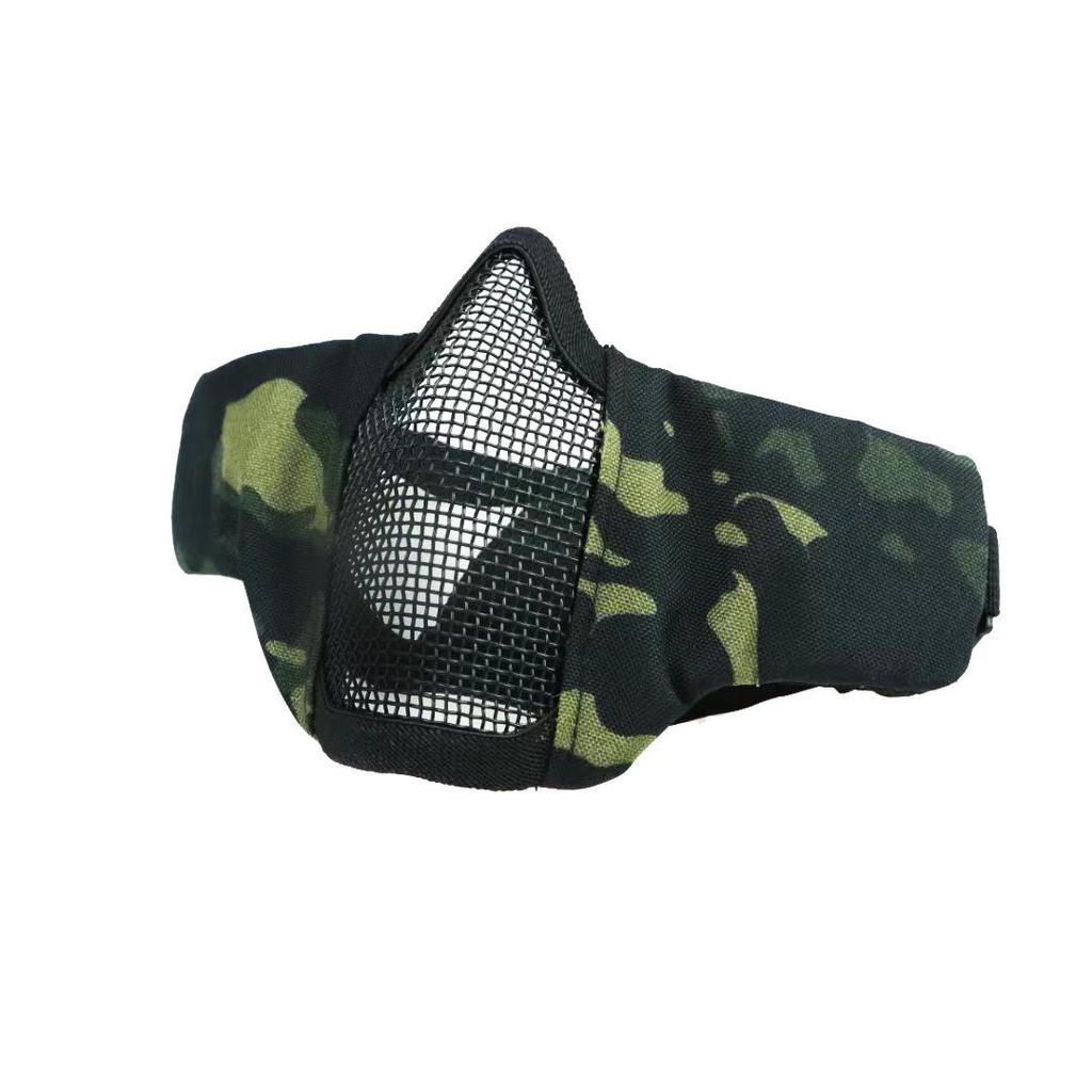 V10 Tactical Outdoor Self-Defense Steel Mesh Half-Face Mask