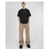 Men's Gray Waffle Knit Half Zip Short Sleeve T-Shirt Casual Streetwear Top